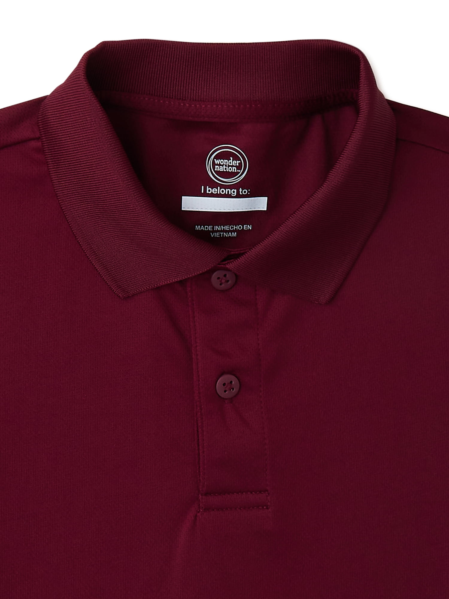 Wonder Nation Boys School Uniform Short Sleeve Performance Polo Shirt, 2-Pack, Sizes 4-18 & Husky