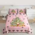 thumbnail image 2 of Homewish Cartoon Xmas Tree Queen Comforter Set, Funny Santa Claus Bedding Sets, Kawaii Pink Christmas Reversible Bedding Comforter Set, Microfiber Bedroom Decor, 3pcs, 2 of 8