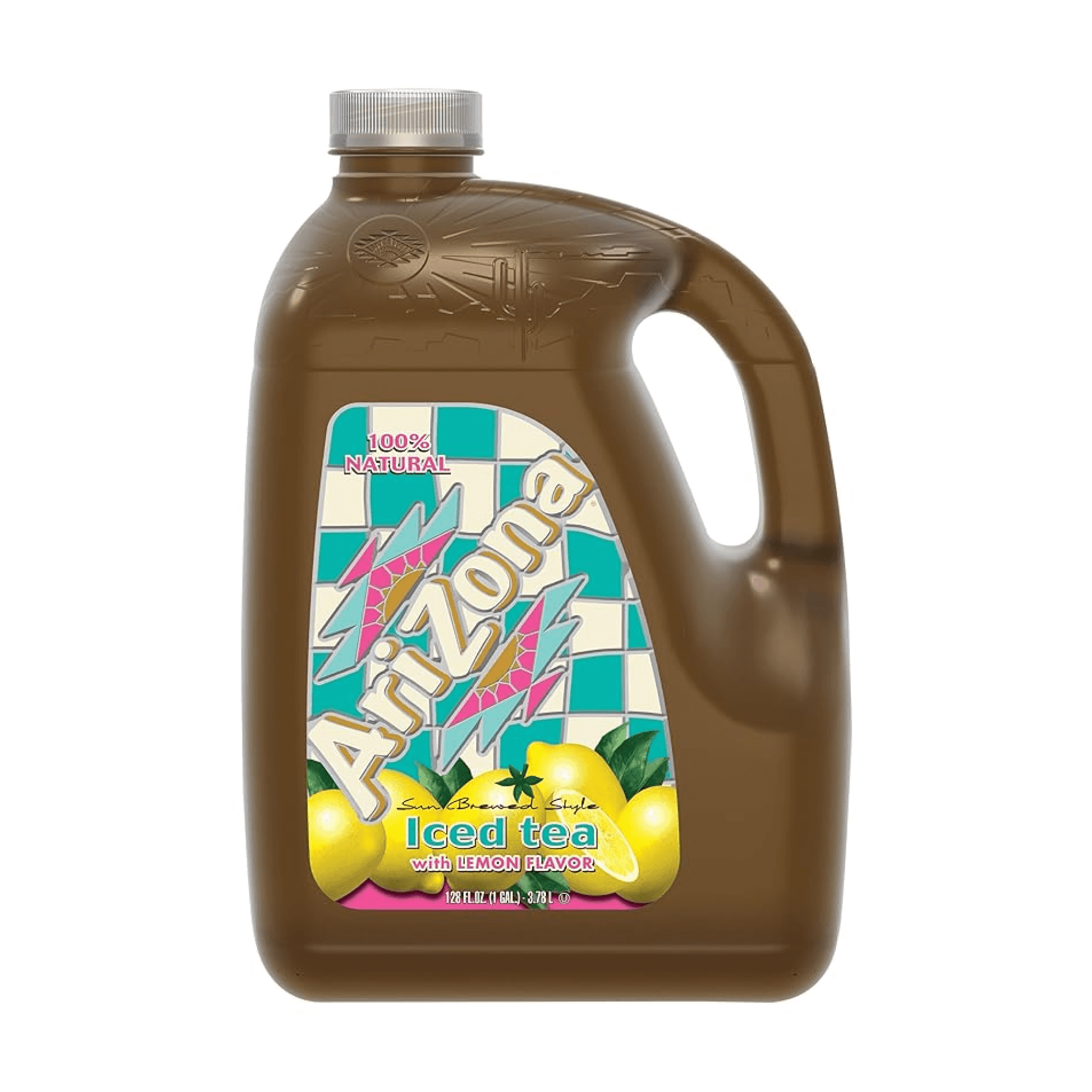 (4 pack) AriZona Iced Tea with Lemon Flavor, Caffeinated Black Tea Variety, 128 fl oz Gallon