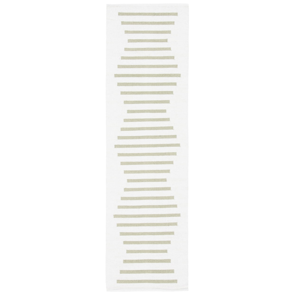 SAFAVIEH Montauk Amadine Striped Cotton Area Rug, Ivory/Light Green, 8' x 10'