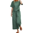 thumbnail image 1 of Hanerdun Women Pajama Set Female 2PCS Short Sleeve Sleepwear Nightwear Green 4XL, 1 of 5