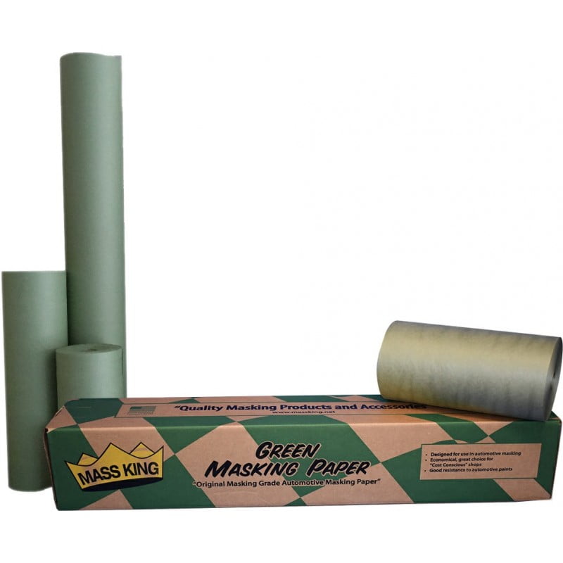 12 x 1000 Green Auto Marine Aviation Body Shop Pro Masking Paper Log 3 Rolls 