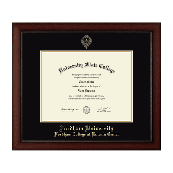 Framerly - Fordham Lincoln Center Diploma Frame with Black and Gold Mat