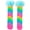 Style 1, variant on 1Pair Rainbow Color Patchwork Striped Stockings Cute Long Socks with Ruffles Knee High Anti Slip Socks