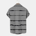 thumbnail image 4 of Penkiiy Hawaiian Bowling Shirts for Men Short Sleeve Stripe Printing Regular Fit Summer Beach Casual Button Down Aloha Shirts XL Gray, 4 of 4