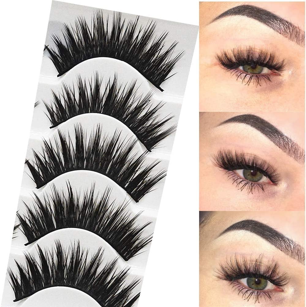 TORUBIA 5 Pairs 3D Faux Mink False Eyelashes Mixed Long Soft Fake
