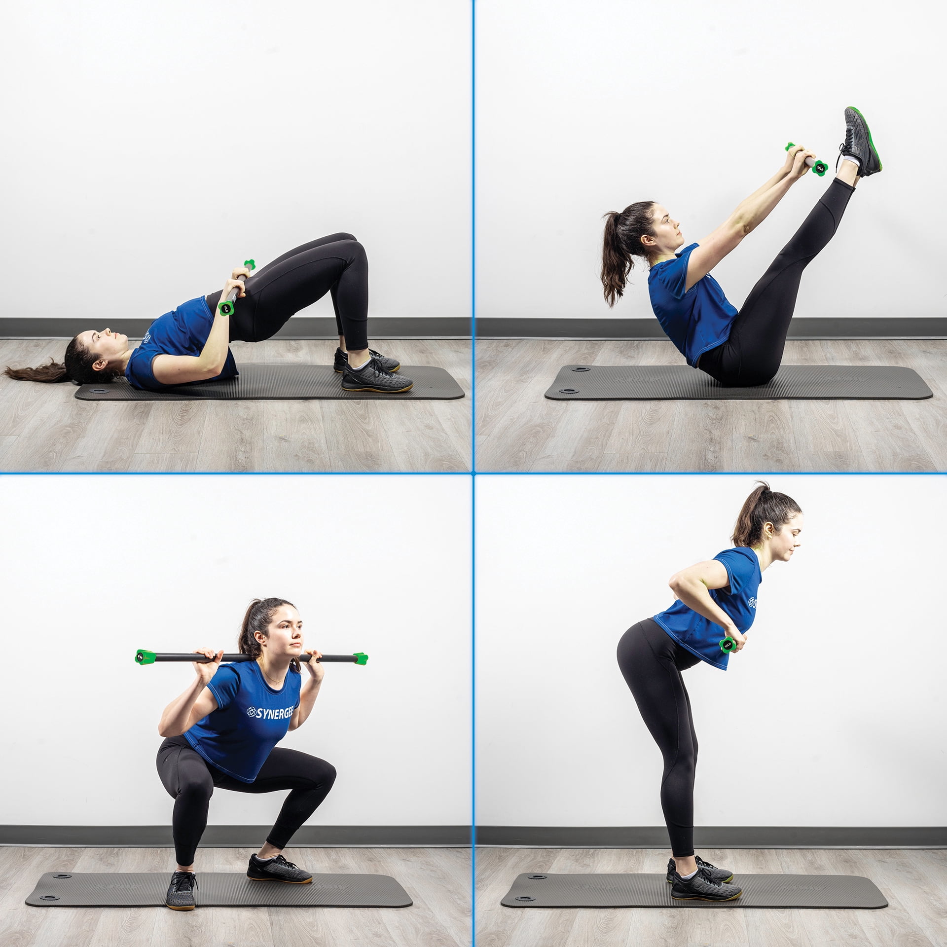 Synergee Workout Bar - 12lb - Padded Weighted Bars – Body Bar Toning Exercises, Strength & Condition