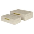 thumbnail image 6 of Home Decorative Lusan Cream Faux Shagreen Rectangular Storage Box Set, 6 of 7