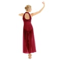 thumbnail image 2 of TiaoBug Womens Sequins Halter Ballet Dance Maxi Leotard Dress Lyrical Dance Costume Burgundy X-Large, 2 of 7