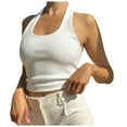 thumbnail image 2 of tarylea Going out Tank Top for Women Padded Open Back Halter Tops Sleeveless Crop Tops Casual Summer Cute Fitted Shirts, 2 of 9
