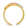 thumbnail image 2 of 14K Yellow Gold Ring Band Toe Two-tone & Rhodium Plumeria, Size 8, 2 of 5