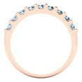 thumbnail image 5 of 0.63 ctw Wedding Band for Women - 14K Rose Gold Simulated Blue Sapphire Stackable Eternity Ring, 5 of 6