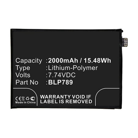 

Batteries N Accessories BNA-WB-P14714 Cell Phone Battery - Li-Pol 7.74V 2000mAh Ultra High Capacity - Replacement for OPPO BLP789 Battery