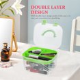 thumbnail image 4 of Durable Green Plastic Storage Box with Double Layer Design for Home and School Use 3Pcs, 4 of 6