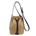 thumbnail image 1 of Bolso de cubo para mujer, bolso de paja informal, bolso de playa (negro), 1 of 8
