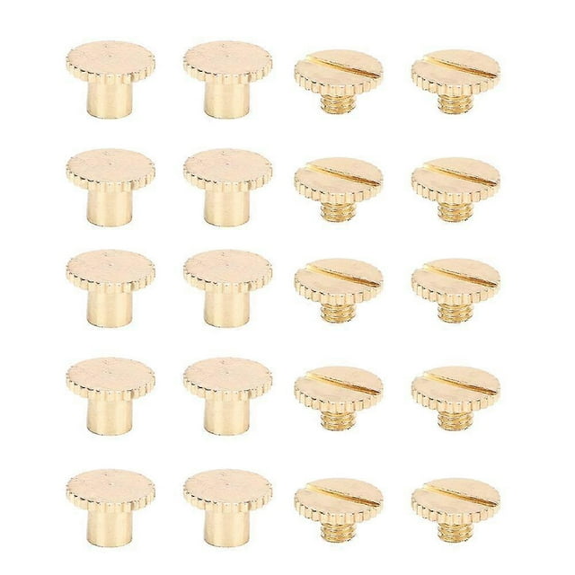 BrassKnurledFlatHeadRivets-10PackforBelts,Backpacks,Furniture(Gold)