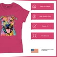 thumbnail image 4 of Tee Hunt Dean Russo Pets Art Pit Bull T-Shirt Everyone Has Best Dogs Women's T-Shirt Tee, Pink, Small, 4 of 5