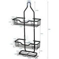 thumbnail image 7 of Bathroom Hanging Shower Caddy, Shower Organizer Shelves with 4 Hooks, Black, 7 of 7