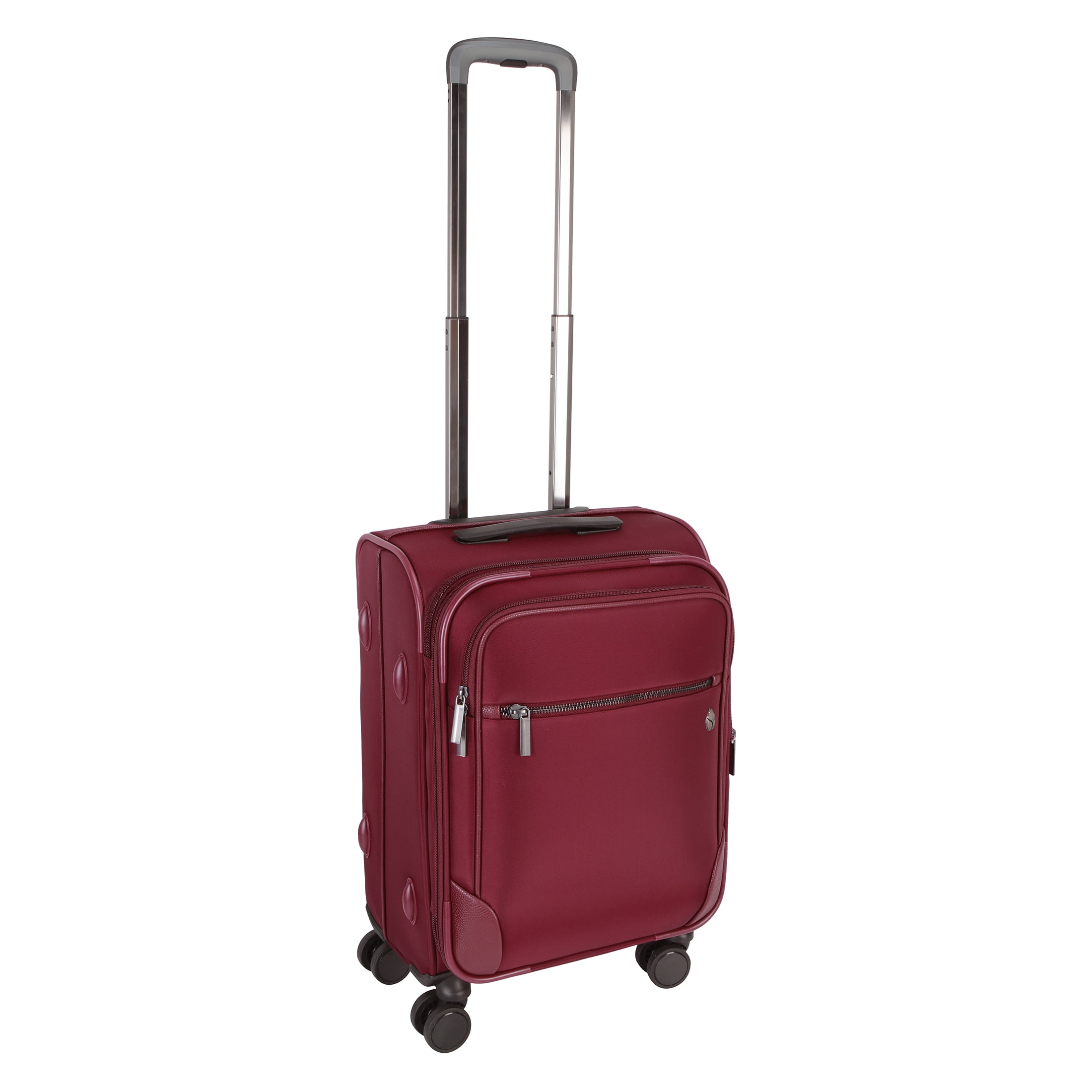 btL 20-inch Expandable Nylon Softside Carry-on Upright Luggage with 360 Spinner Wheels and Divider Pockets, Windsor Wine