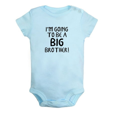 

I m Going to be a Big brother Funny Rompers For Babies Newborn Baby Unisex Bodysuits Infant Jumpsuits Toddler 0-24 Months Kids One-Piece Oufits (Blue 6-12 Months)