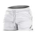 thumbnail image 4 of Huresd Men's Athletic Shorts Gym Workout Short Shorts Casual Shorts Running Bodybuilding 5 Inch Inseam Shorts White 3XL, 4 of 6