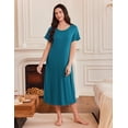 thumbnail image 3 of Oudiya 3 Pack Long Nightgowns for Women Short Sleeve Full Length Nightshirt Soft Plus Size Sleepwear Casual Loungwear, S-5XL, 3 of 6
