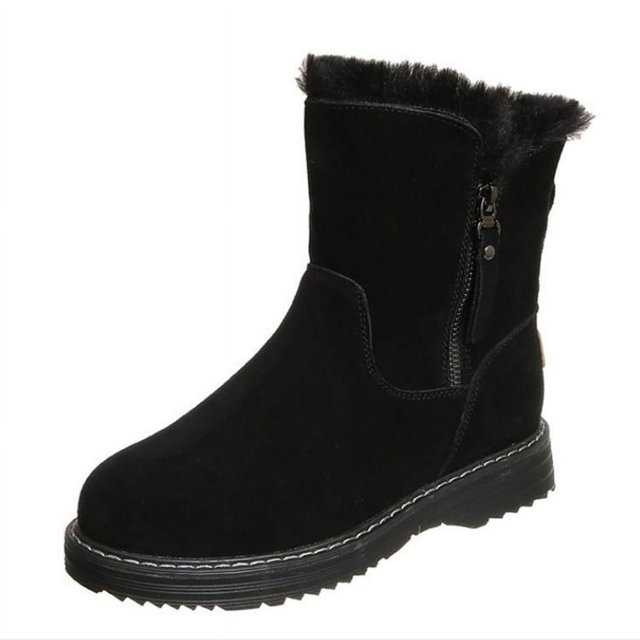 Botas de nieve cálidas de terciopelo de invierno Botas de mujer Botas Martin de estilo británico Botines planos