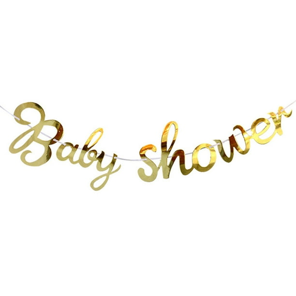 Yuarrent Banner de papel para colgar en la pared para Baby Shower con buen efecto de demostración, destacado, fácil de aplicar Kits de decoración para fiestas baby shower dorado