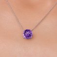 thumbnail image 3 of Gem Stone King 14K White Gold Purple Amethyst Pendant Necklace for Women | 3.35 Cttw | Gemstone February Birthstone | Round 10MM | With 18 inch Chain, 3 of 6