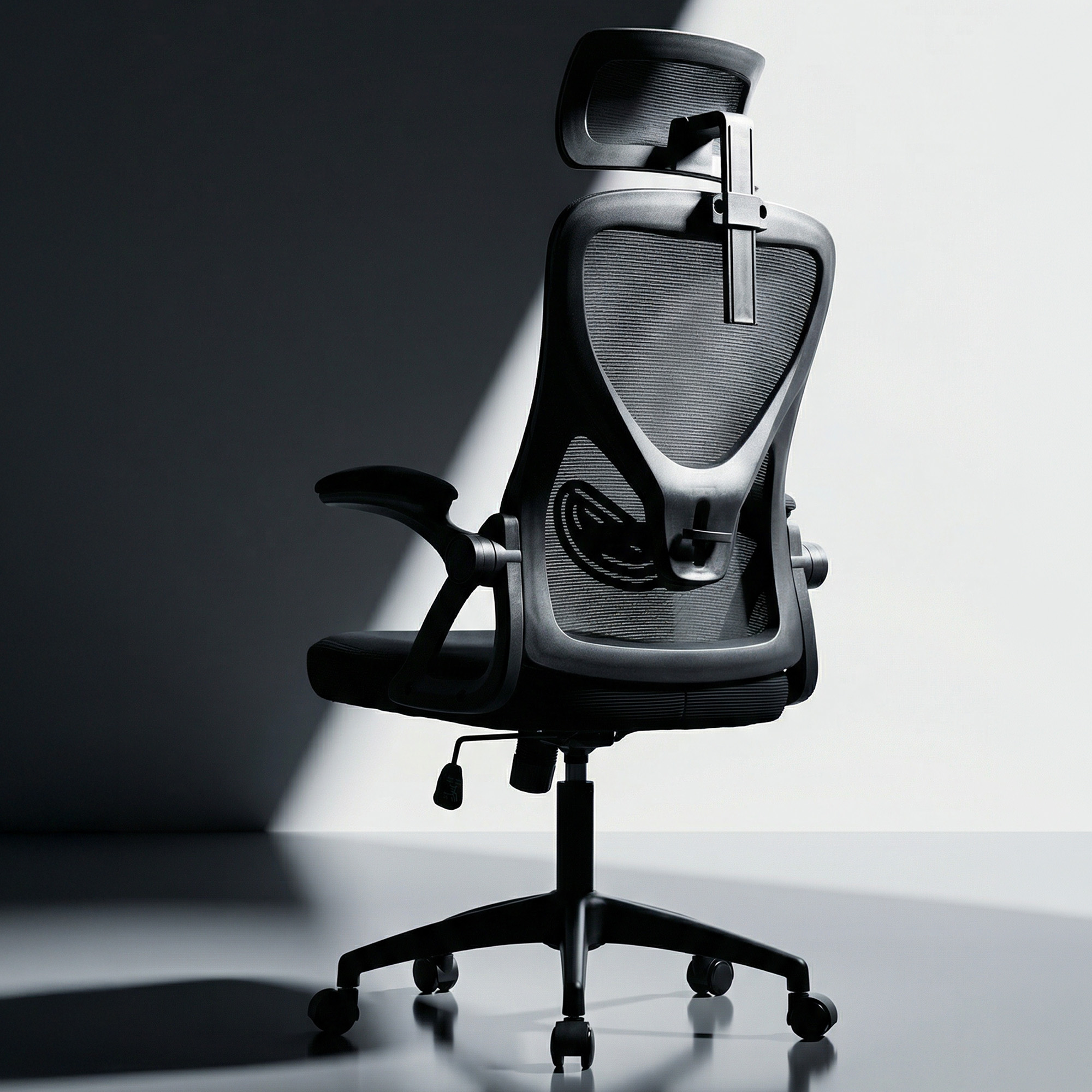 Ultifit Adult Farbic Adjustable Headrests and Adjustable Armrests Ergonomic Office Chairs Black 300lbs
