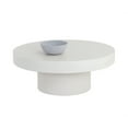 thumbnail image 3 of Dewson 36" Table Basse Ronde en Béton Moderne en Blanc, 3 of 3