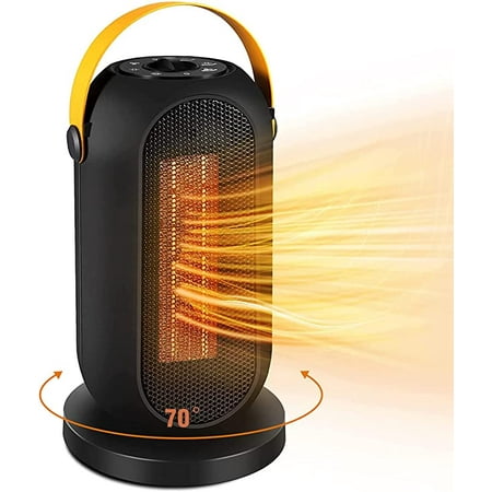 

Egebert Space Heater Portable Electric Space Heater with Thermostat 1200W Small Space Heaters for Indoor Use PTC Ceramic Tip-Over Overheat Protection Personal Heater for Home Bedroom Office