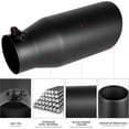 thumbnail image 4 of 4 to 5 inch Exhaust Tip, 4" inlet 5" Outlet 12" Overall Length Stainless Steel Exhaust Tip Black Powder Coated Finish Universal for Vehicles with 4" O.D. Exhaust Tailpipe, Rolled Edge, Bolt on, 4 of 6