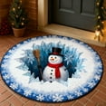 thumbnail image 4 of Friendly Snowman with Broom & Top Hat Doormat, Winter Snowflake Border Non-Slip Mat for Christmas Front Door Decor, Indoor Outdoor Welcome Mat B, 4 of 6