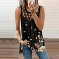 thumbnail image 2 of Lolmot Women's Fashion Tops Casual Plus Size Sexy Hollow Out Print Sleeveless Vest Long T-Shirt Tops, 2 of 5