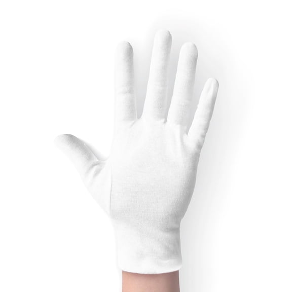 TELOLY Cotton Gloves (2 Pairs),White,Moisturizing Night Gloves for Dry Hands,100% Cotton,Moisturizing White Cotton Gloves,Size L