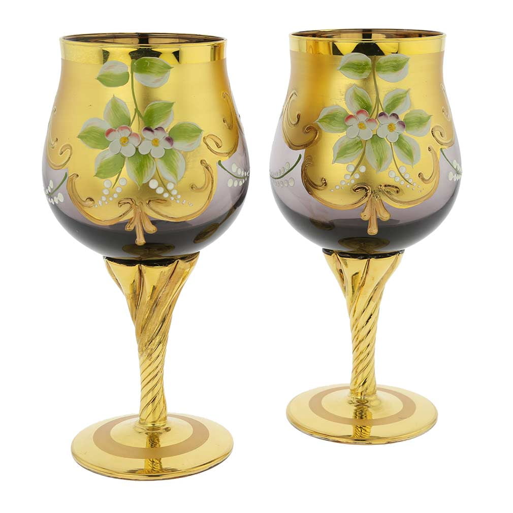 gold wine goblets