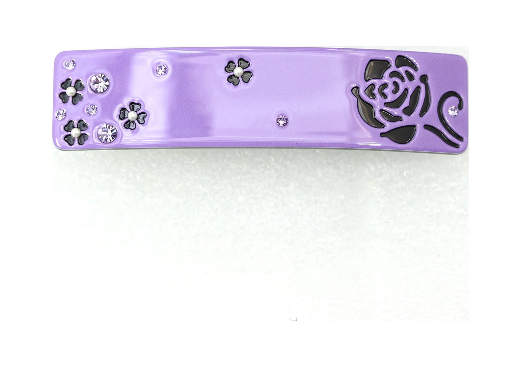 Faship Purple Cellulose Acetate Rose Floral Art Deco Hair Claws Clips