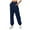 Blue, variant on PMUYBHF Pants for Women Dressy Casual Plus Women's Solid Color Joggers Elastic Waist Drawstring Sweatpants Casual Long Pants Blue Plaid Pajama Pants Leather Pants for Women Flare Red