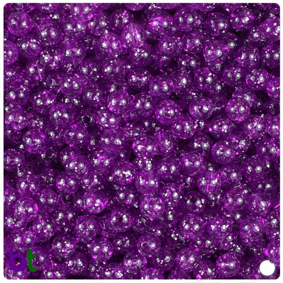 BeadTin Lilac Sparkle  6mm Round Plastic Beads (500pcs)