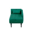 thumbnail image 5 of 60" Velvet Chaise Lounge Buttons Tufted Nailhead Trimmed Solid Wood Legs with 1 Pillow, Chaise Lounge for Office, Living Room, Studio, Apartment (Left Arm Design as Shown in the Picture), 5 of 6
