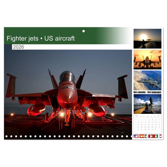 Fighter jets • US aircraft (Monthly Wall Calendar 2026 11.7 x 16.5 (open)), CALVENDO 14 Month Calendar
