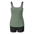 thumbnail image 6 of VISALY Bathing Suits Swimsuits Tankini Sets for Two Piece Blouson Tankini Swimsuit Slimming Tummy Control Two Piece Bathing Suit Solid Color Swimwear Tank Top with with Boyshorts Light Green Xl, 6 of 6