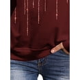thumbnail image 4 of DYMADE Women Plus Size Long Sleeved Printed Round Neck Loose T-shirt, 4 of 4