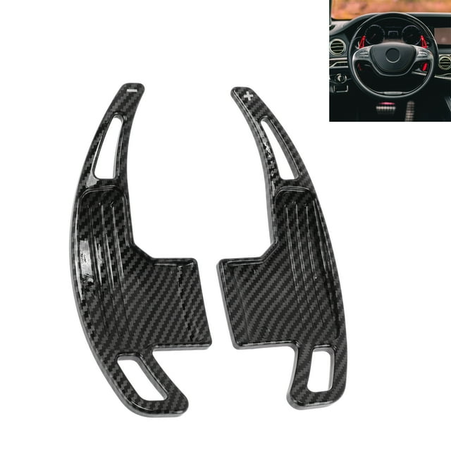 Accesorios interiores de extensión de paletas de cambio de volante de plástico negro Unique Bargains 1Set para Ford para Mustang 2015-2023