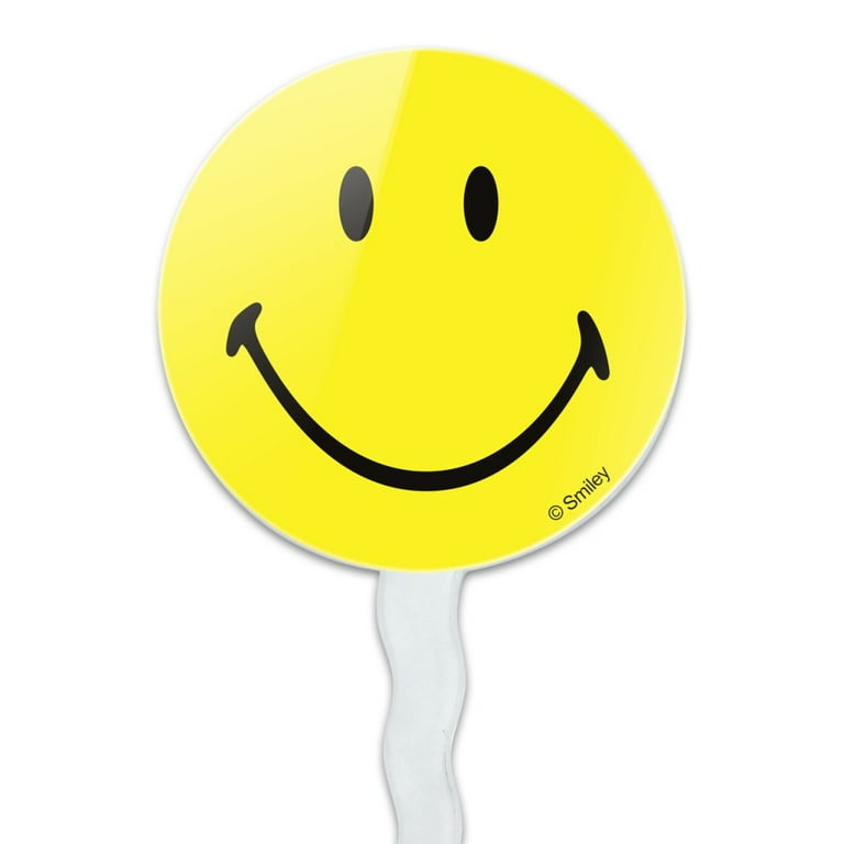 Smiley Smile Happy Yellow Face Cupcake Picks Toppers Decoration