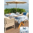 thumbnail image 4 of Outdoor Tablecloth with Umbrella Hole & Zipper, Blue Crab Coastal Rectangle Tablecloth 60x102 Inch, Beach Starfish Nautical Coral Ombre Patio Table Cover Waterproof Table Cloth for Picnic/Party, 4 of 7