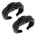 thumbnail image 1 of Simple PU leather knotted wide-brimmed headband in the middle, 1 of 5