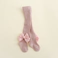 thumbnail image 4 of Inevnen Toddler Baby Girl Tights Summer Knit Leggings Elastic Band Bow Decor Tights Pantyhose Socks Stockings 0-2 Years, 4 of 5