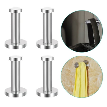 Tower Hook, EEEKit 4-Pack Stainless Steel Wall Mounted Hooks Towel Rack Holder Hat Clothes Coat Hanger for Bathroom Bedroom Foyers Hallways Kitchen
